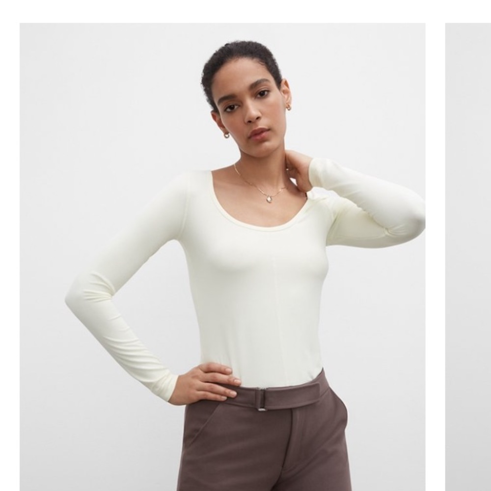 Never worn Club Monaco luxe ballerina top in pale yellow